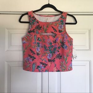 Decree floral cropped workout top